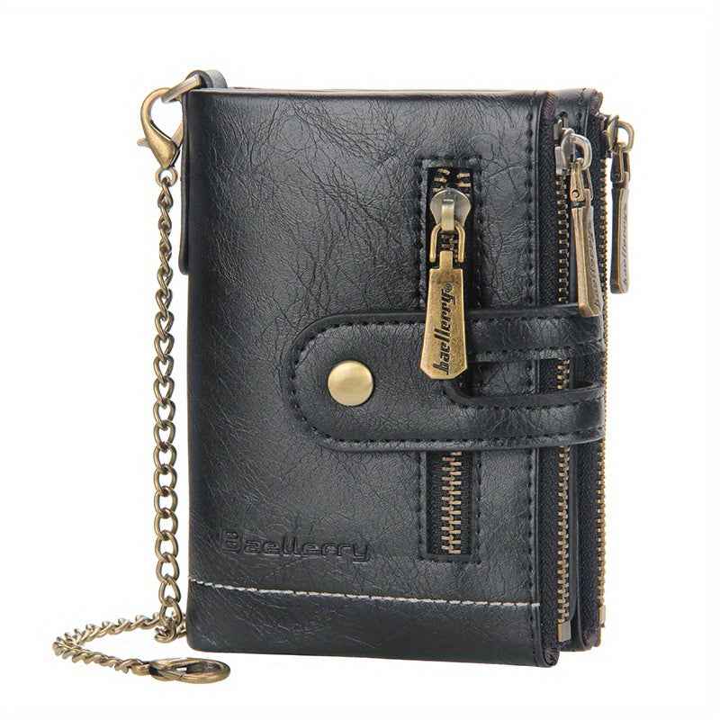 Retro Multi-Card Wallet – Men's Faux Leather Business Wallet