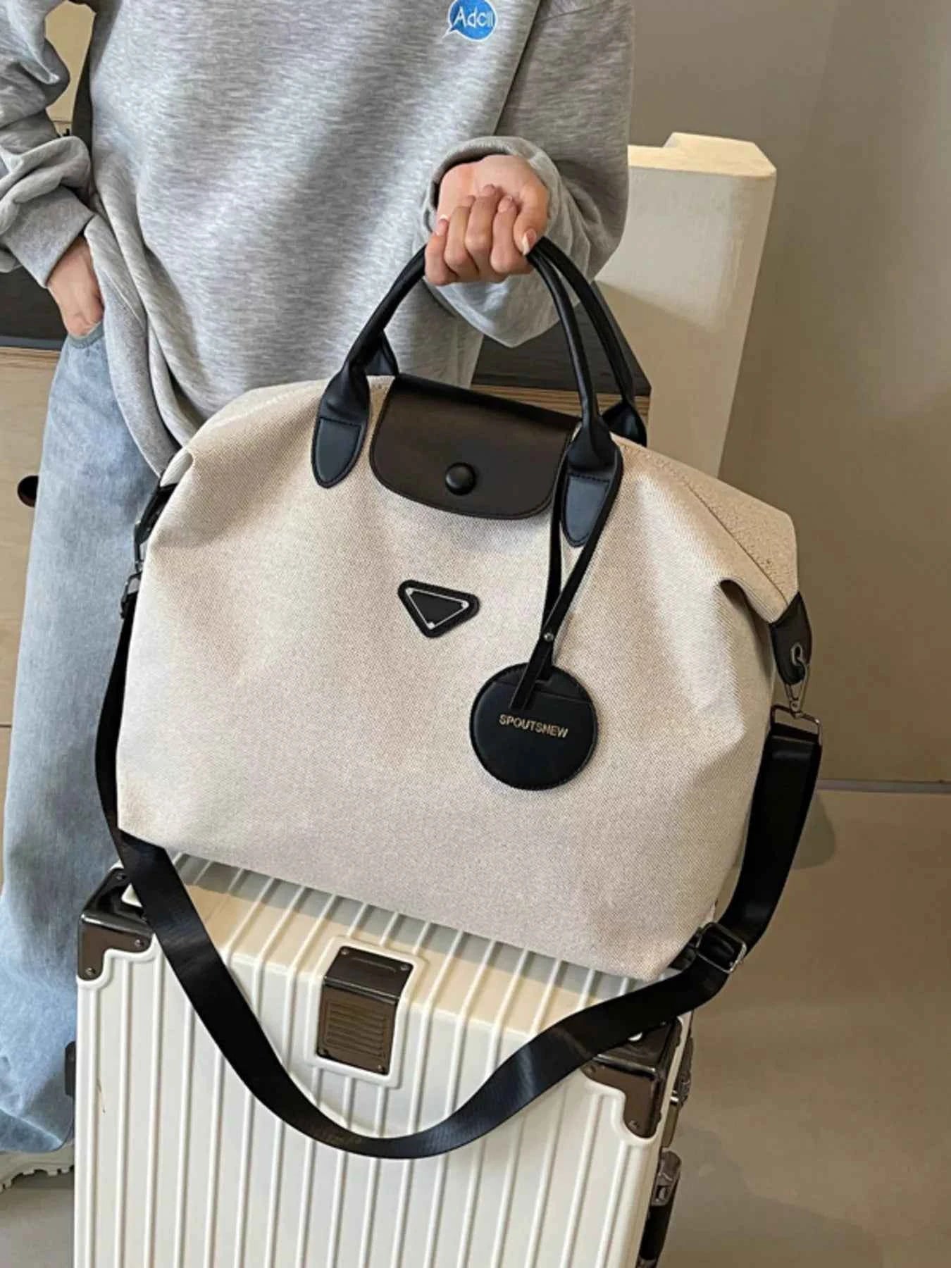 Canvas Travel Bag with Detachable Strap