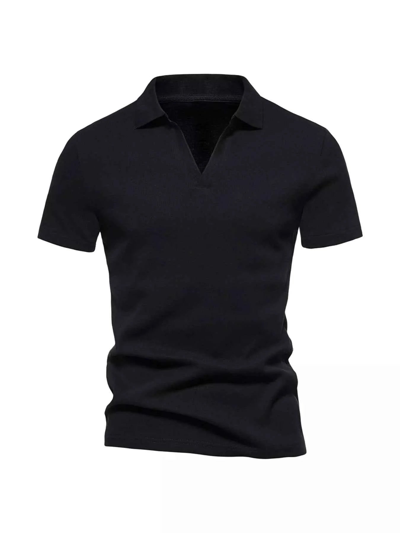Men's Plus Size Casual Notched Short Sleeve Polo