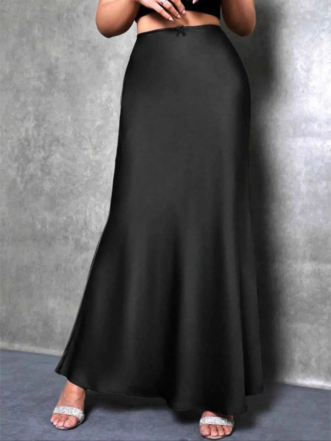 High Waist Satin Maxi Skirt