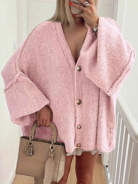 Oversized Knit Button Up Cardigan