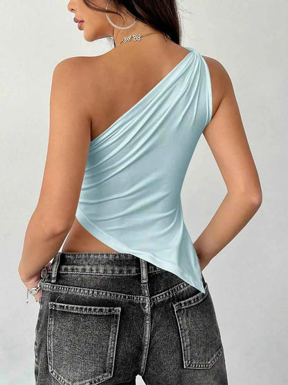 Asymmetrical One-Shoulder Slim Fit Cami