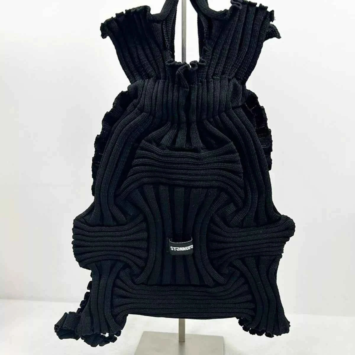 Textured Knit Backpack Bag
