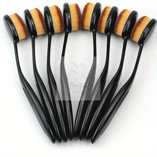 5pcs Non-Shedding Nylon Foundation Brushes - Multi-Function, Large Oval