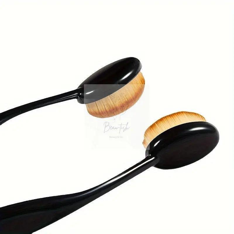 5pcs Non-Shedding Nylon Foundation Brushes - Multi-Function, Large Oval