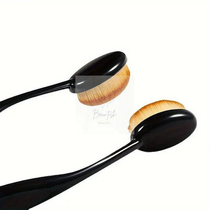 5pcs Non-Shedding Nylon Foundation Brushes - Multi-Function, Large Oval