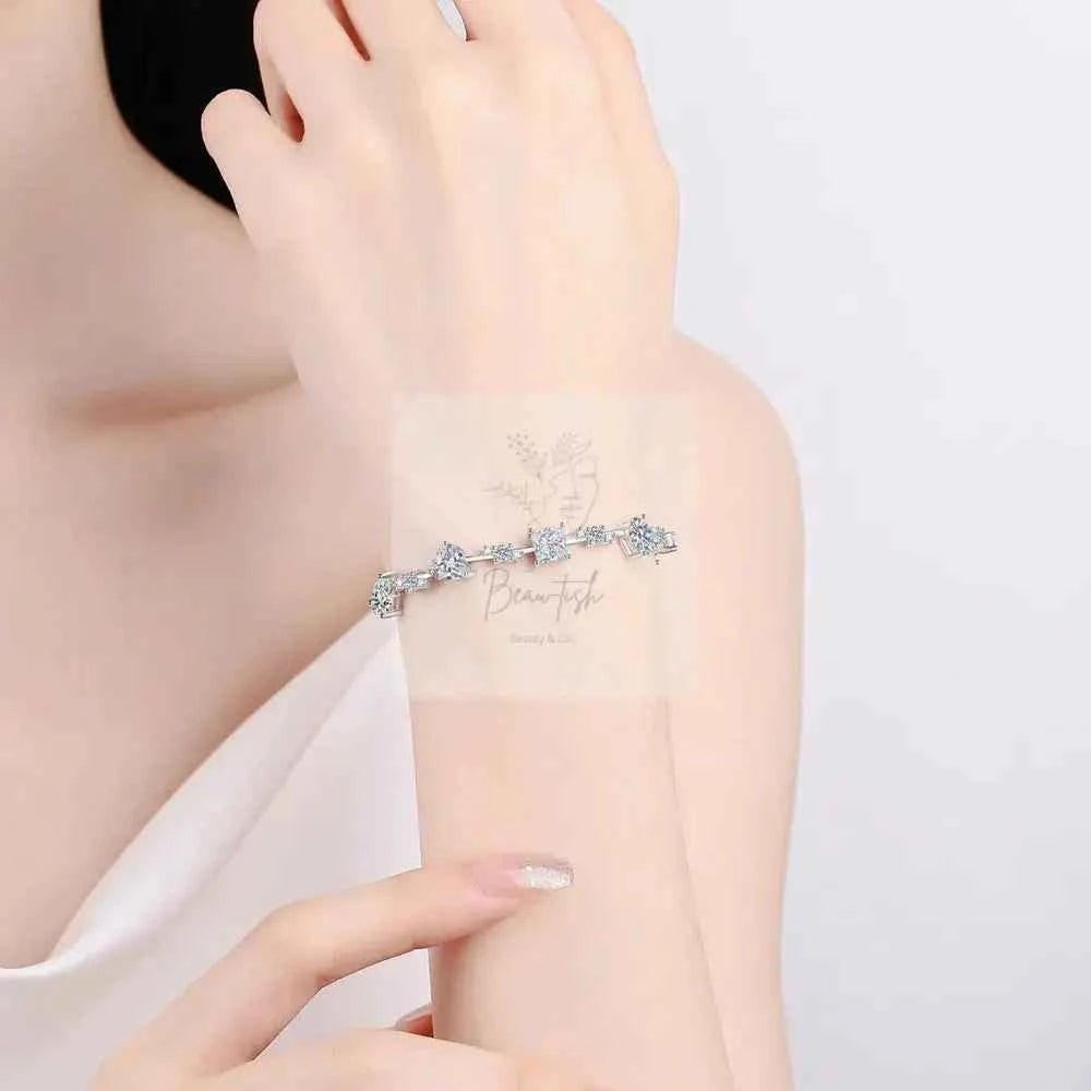 6.2 Carat Moissanite 925 Sterling Silver Bracelet