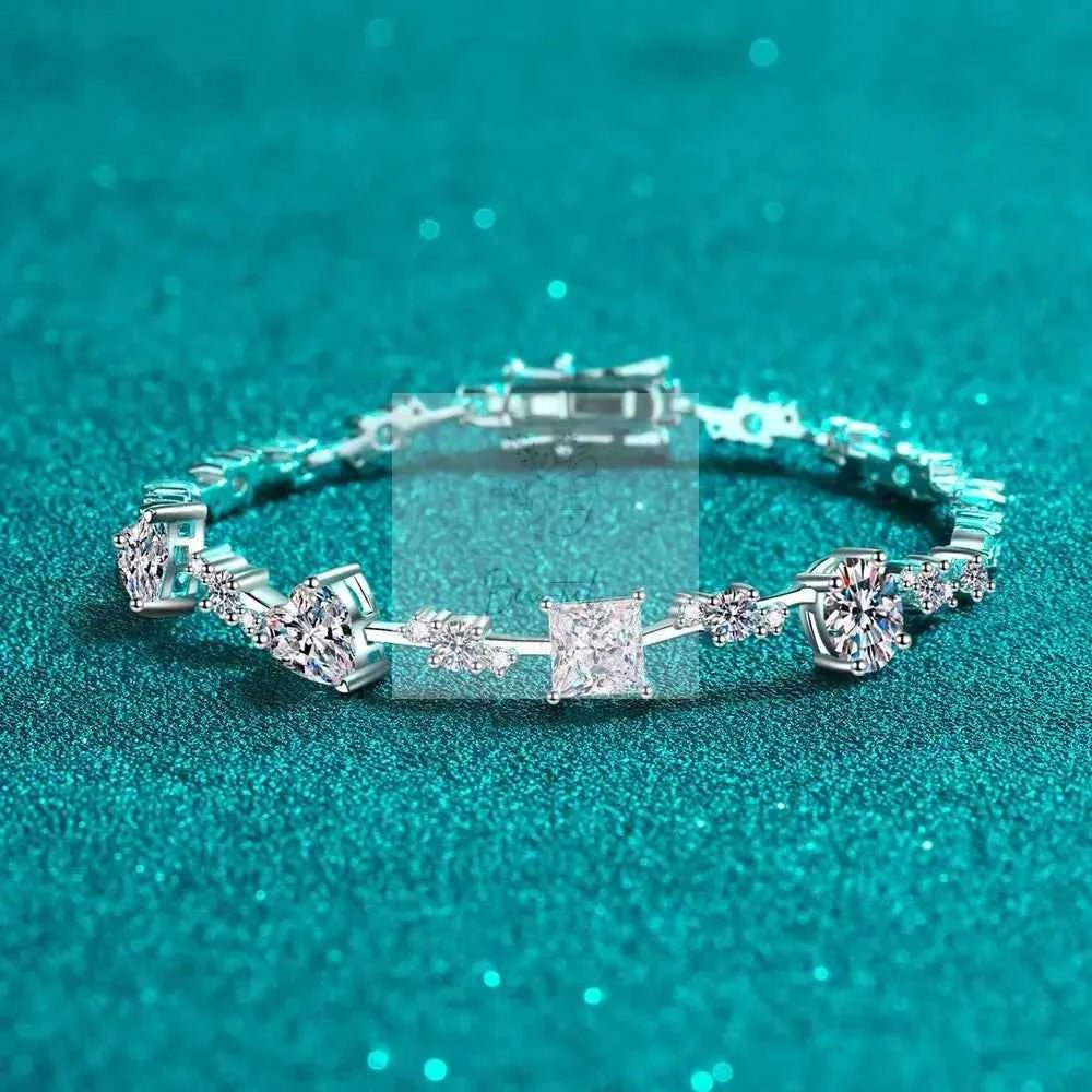 6.2 Carat Moissanite 925 Sterling Silver Bracelet