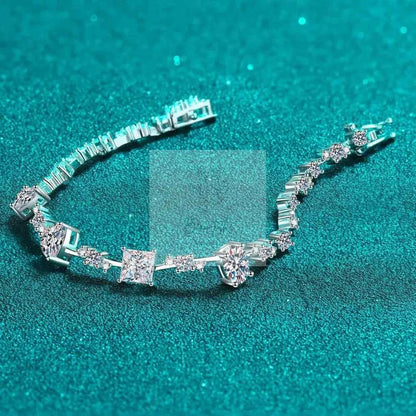 6.2 Carat Moissanite 925 Sterling Silver Bracelet