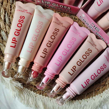 6 Packs Random Color Butter Tinted Lip Balm, 6 Colors Vanilla Beige Brown Pink Sugar Lip Gloss, Clear Jelly Yummy Tint Lip Stain, Long Lasting Hydrating Glow Reviver Lip Care Oil