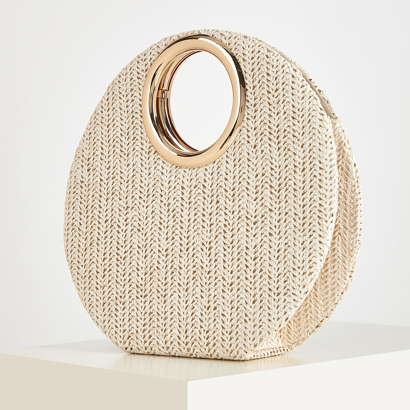 Women's Woven Handbag – Summer Beach & Holiday Shoulder Bag with Removable Strap