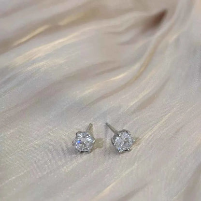 2 Carat 925 Sterling Silver Moissanite Stud Earrings