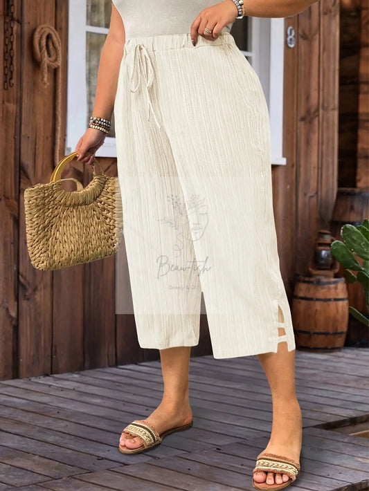 3/4 Women's Plus Size Solid Color Loose Fit - Beau-tish Beau-tish