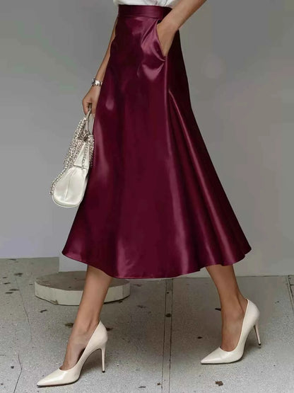 Satin Midi Skirt