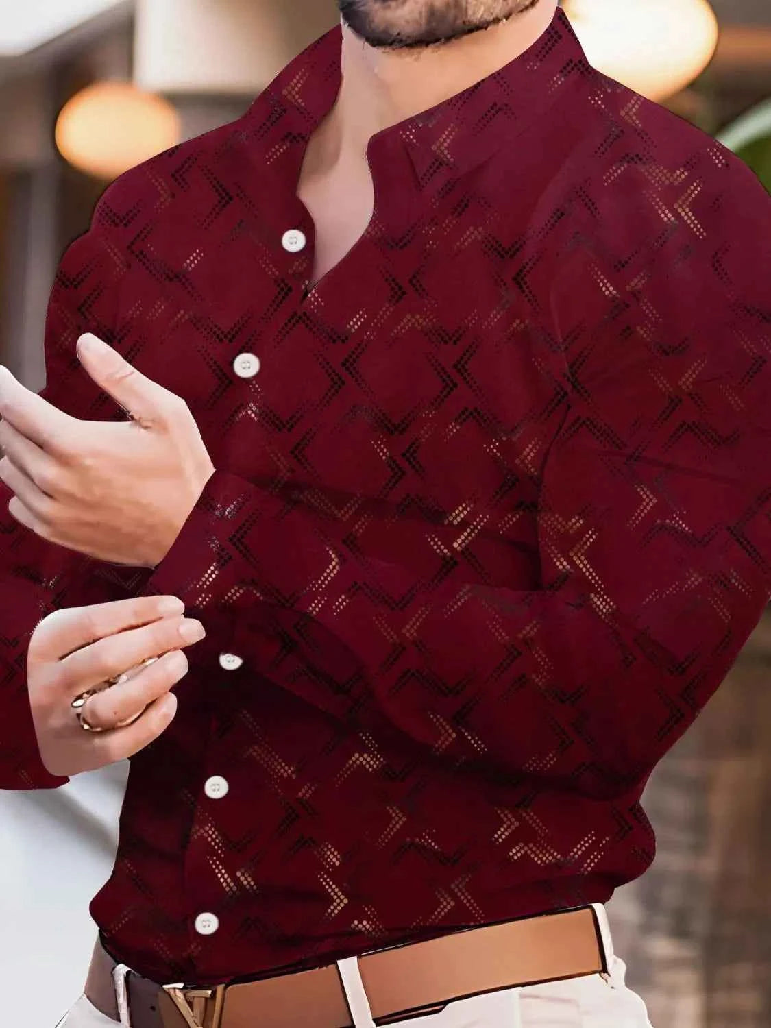 Men's Full Size Button Up Long Sleeve Shirt Plus Size