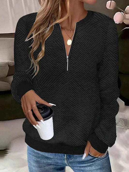 Textured Quarter-Zip Sweatshirt