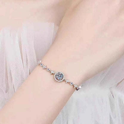 1 Carat Moissanite 925 Sterling Silver Bracelet