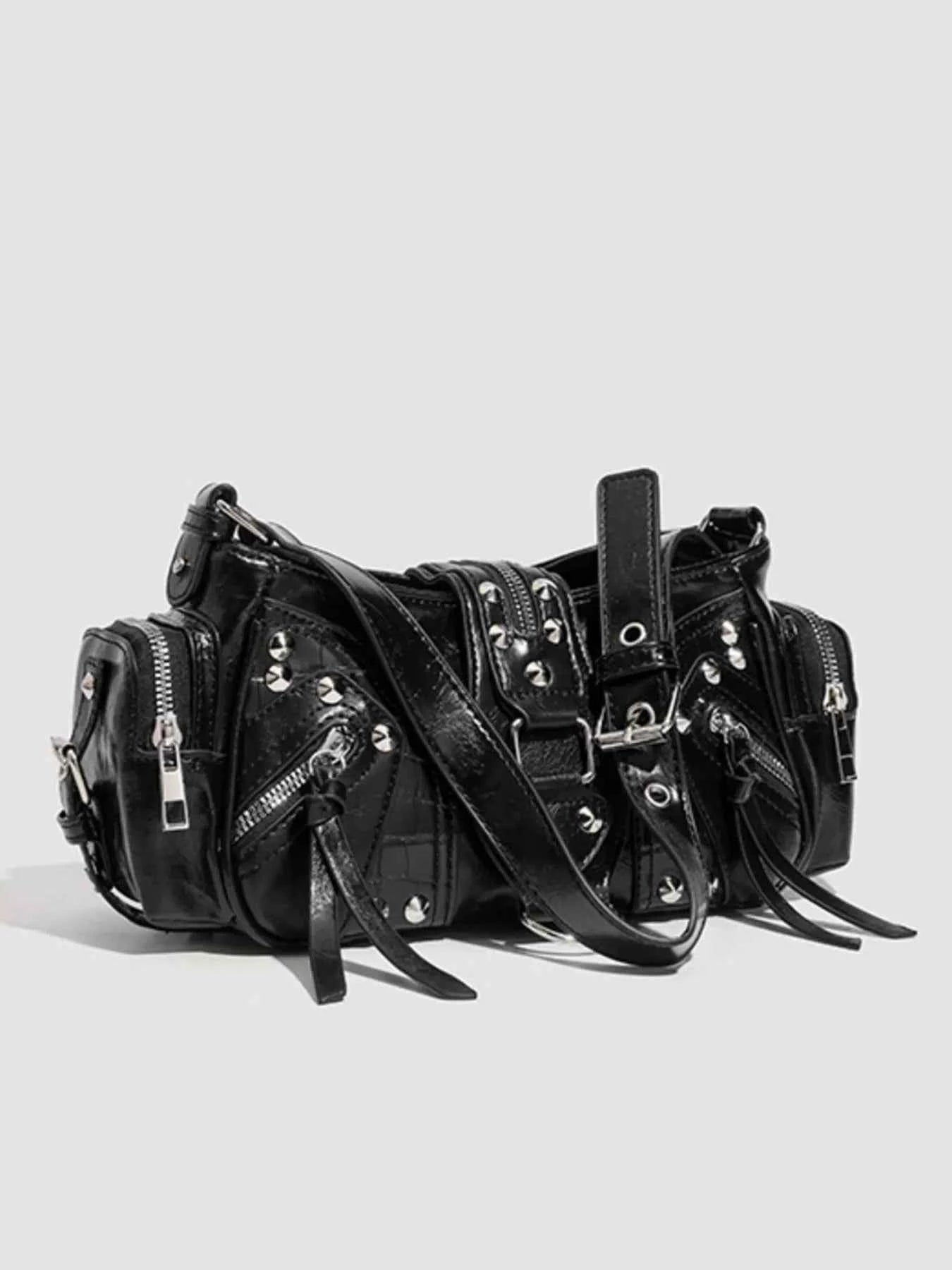 Rivet Embellished Shoulder Bag