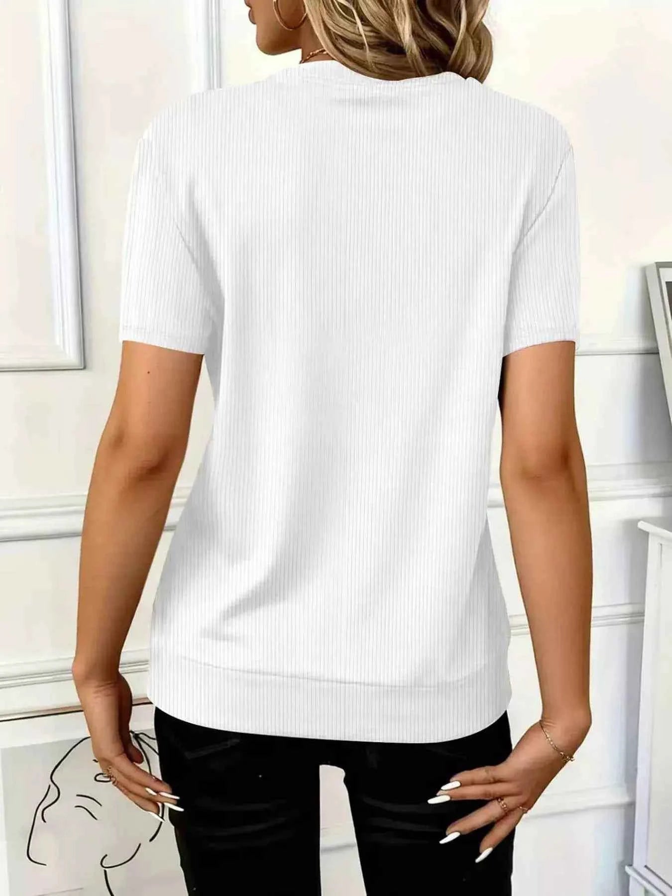 Half Zip Short Sleeve Top