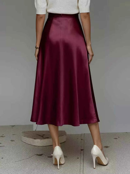 Satin Midi Skirt
