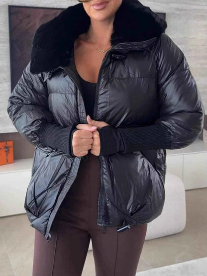 Fur Collar Padded Puffer Jacket