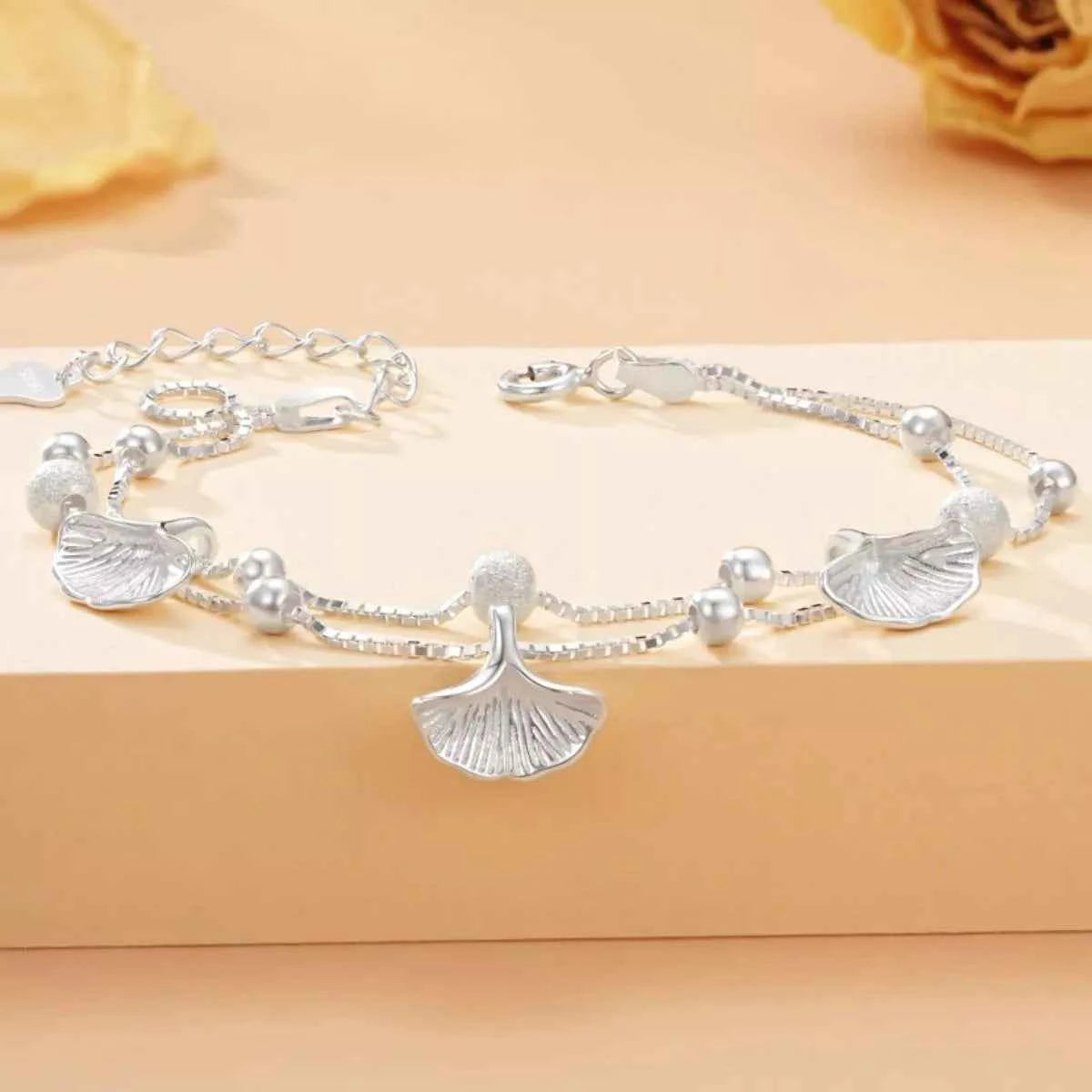 Double Layer Ginkgo Leaf Bracelet