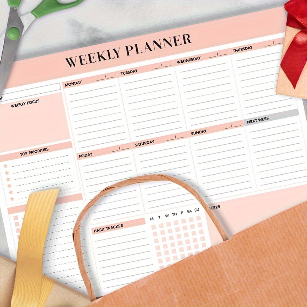 52-Week Planner Pad – Weekly To-Do List Notepad