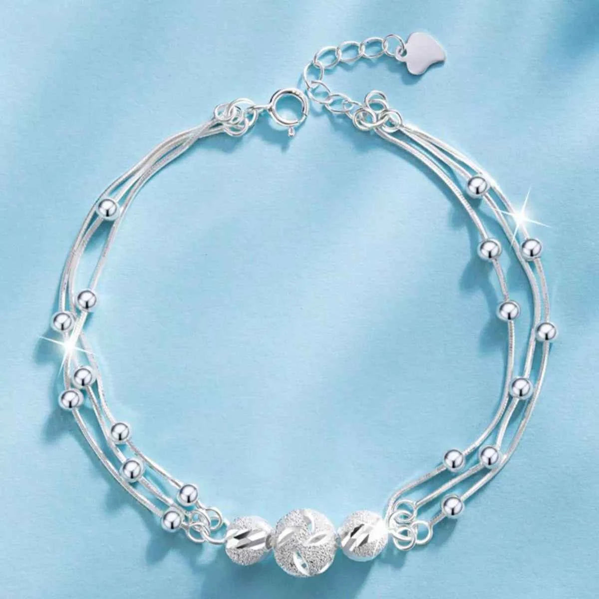 925 Sterling Silver Bead Chain Bracelet