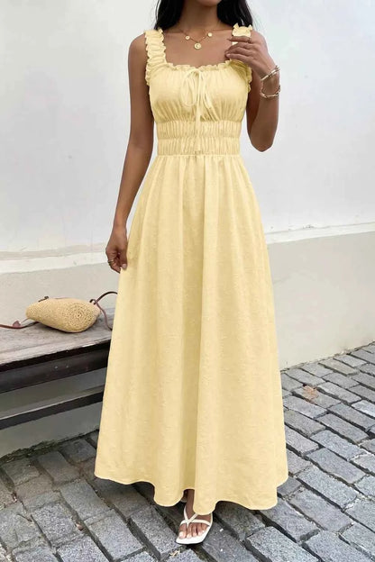 Square Neck Sleeveless Maxi Dress