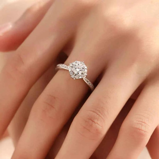 1 Carat 925 Sterling Silver Moissanite Ring