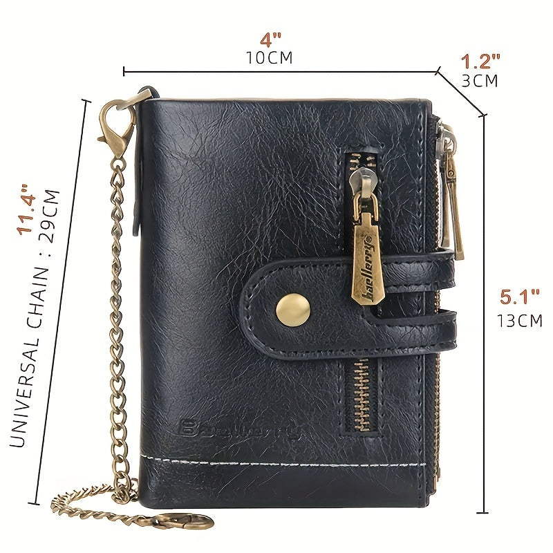 Retro Multi-Card Wallet – Men's Faux Leather Business Wallet
