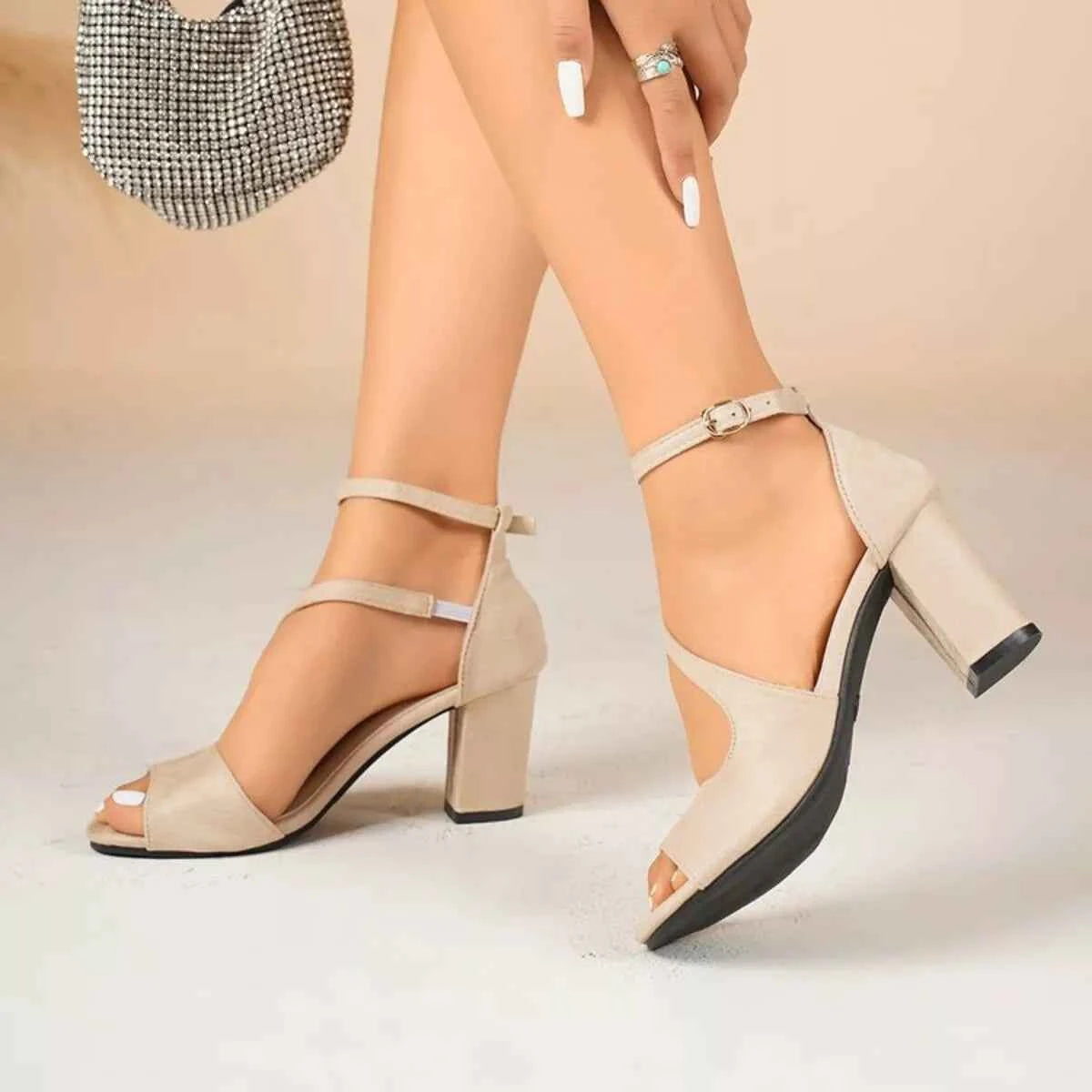 Peep Toe Block Heels Sandals