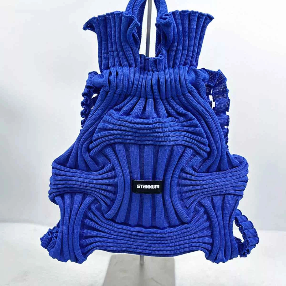 Textured Knit Backpack Bag
