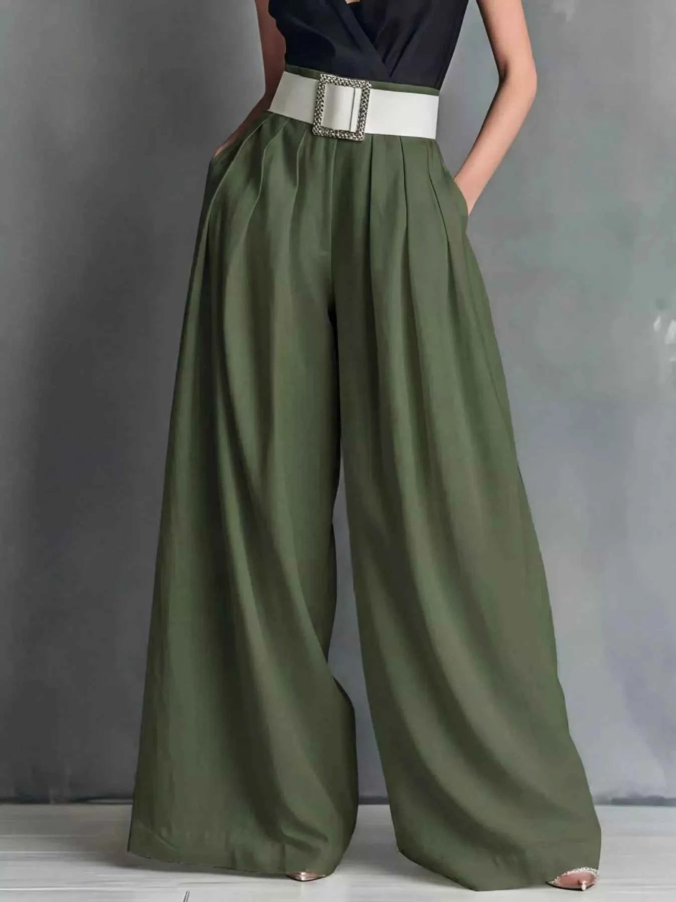 High-Waisted Wide-Leg Pants