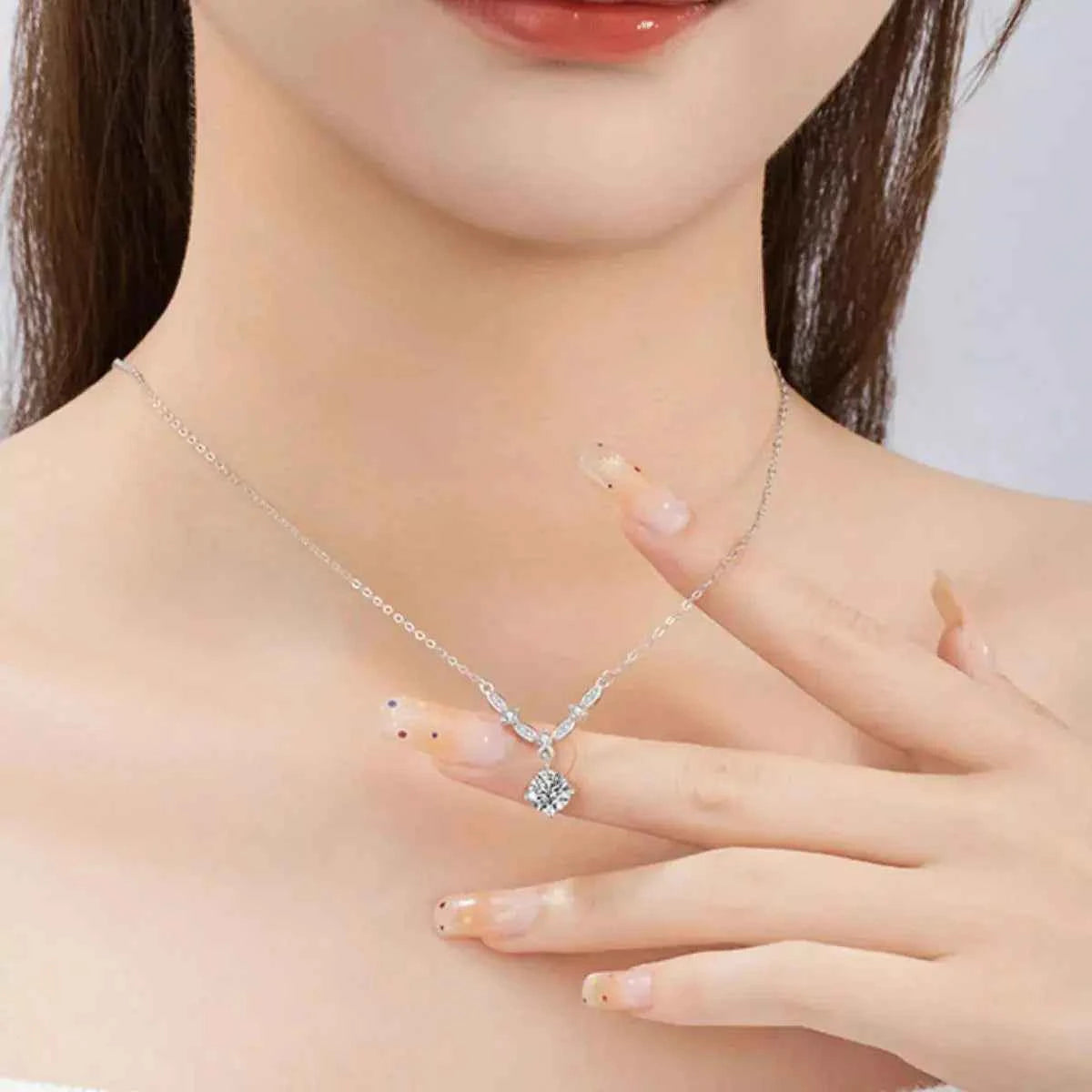 1 Carat Moissanite 925 Sterling Silver Necklace