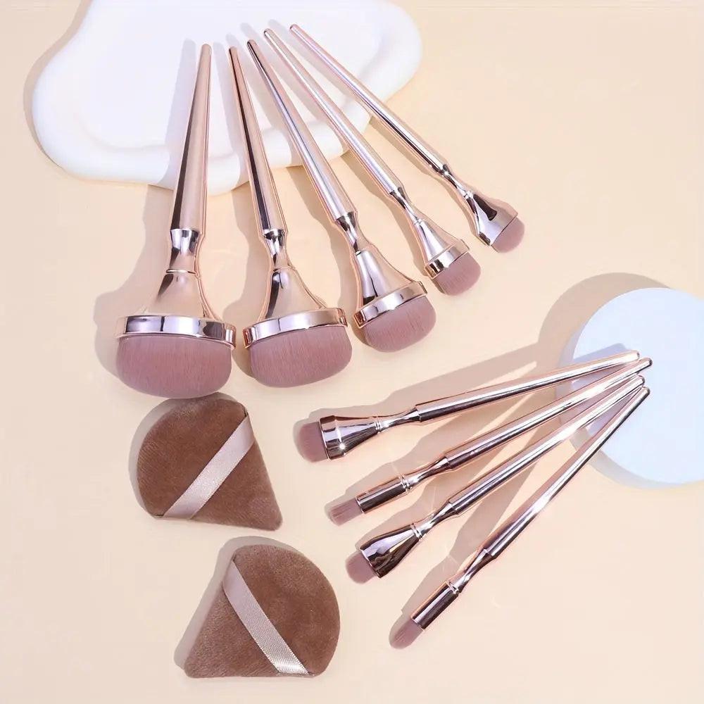 9 peice Oval Makeup Brushes Set