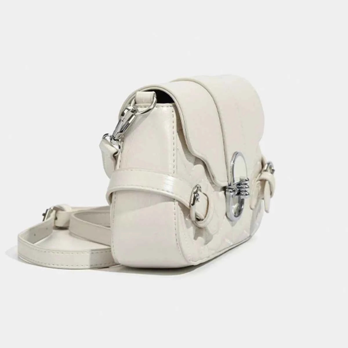 Quilted Flap Buckle Decor Crossbody Bag