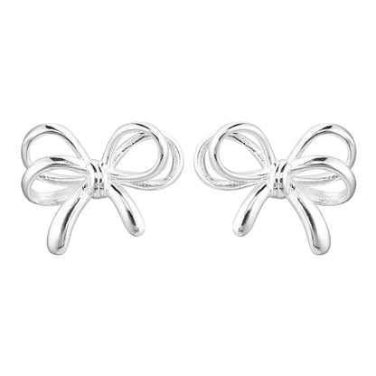 925 Sterling Silver Bow Earrings