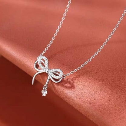 925 Sterling Silver Bowknot Pendant Necklace