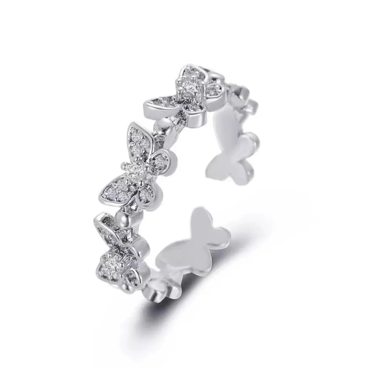 925 Sterling Silver Butterfly Open Ring