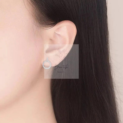 925 Sterling Silver Circle Stud Earrings