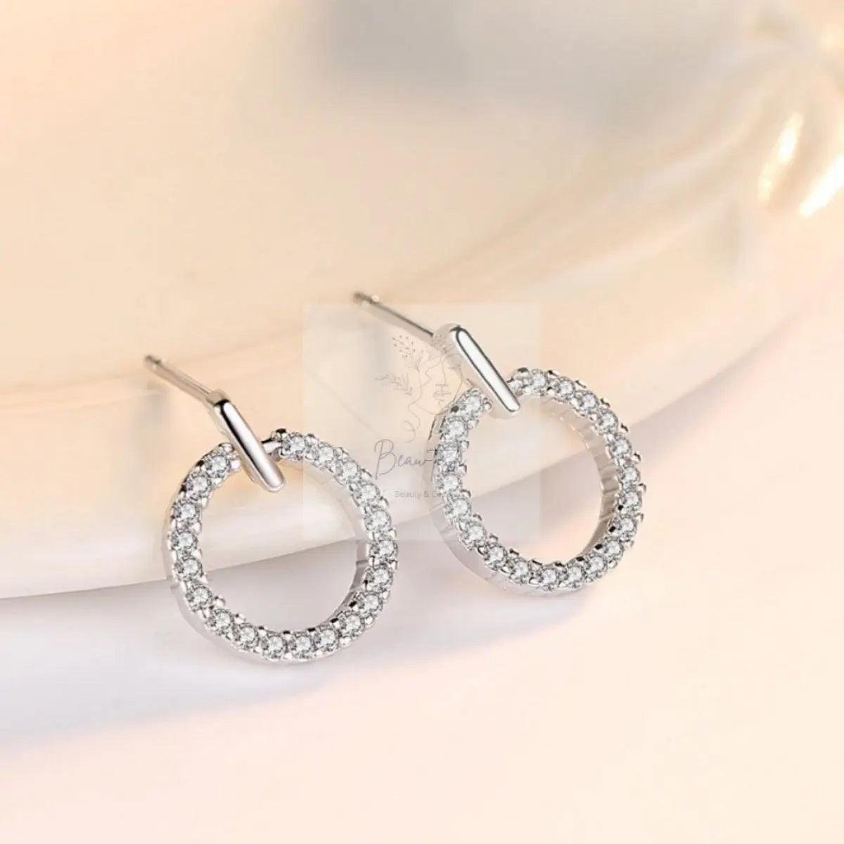 925 Sterling Silver Circle Stud Earrings