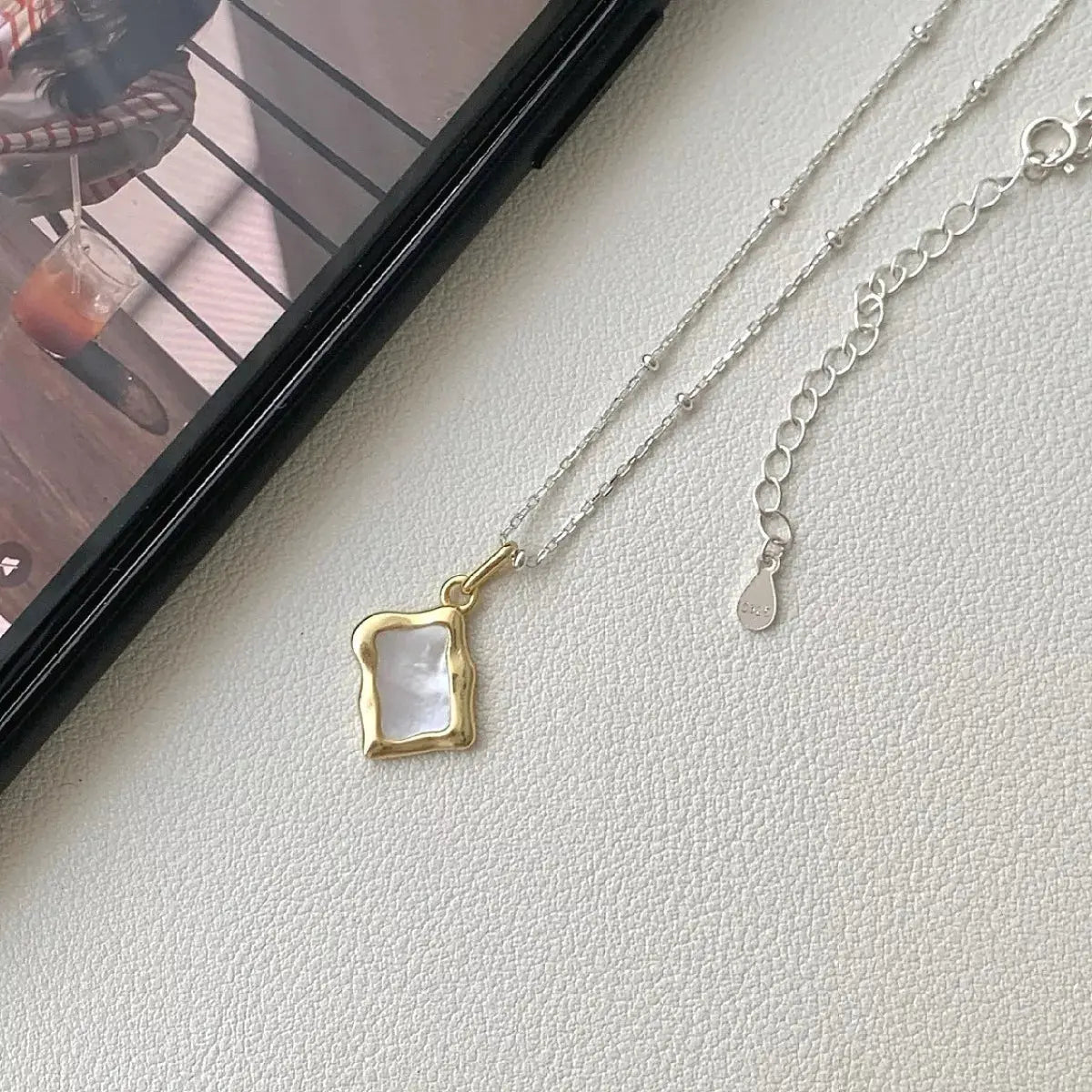 925 Sterling Silver Geometric Necklace