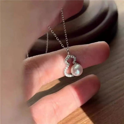925 Sterling Silver Gourd Pearl Necklace