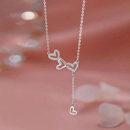 925 Sterling Silver Heart Y-Necklace