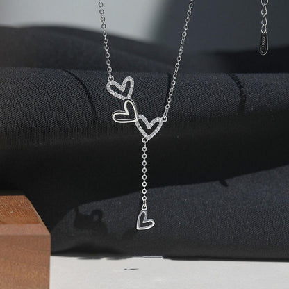925 Sterling Silver Heart Y-Necklace