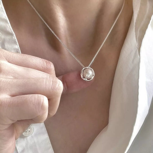Sterling Silver Pearl Necklace