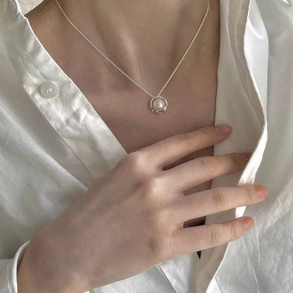 Sterling Silver Pearl Necklace