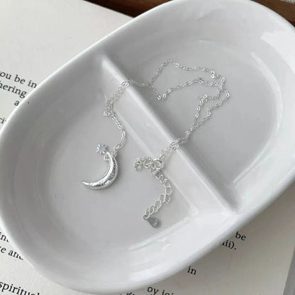 925 Sterling Silver Star Moon Necklace