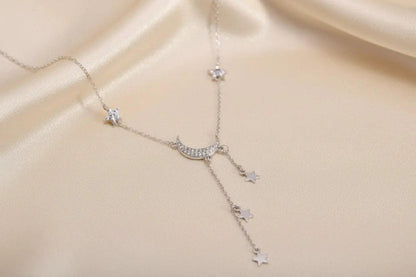 925 Sterling Silver Star Moon Necklace